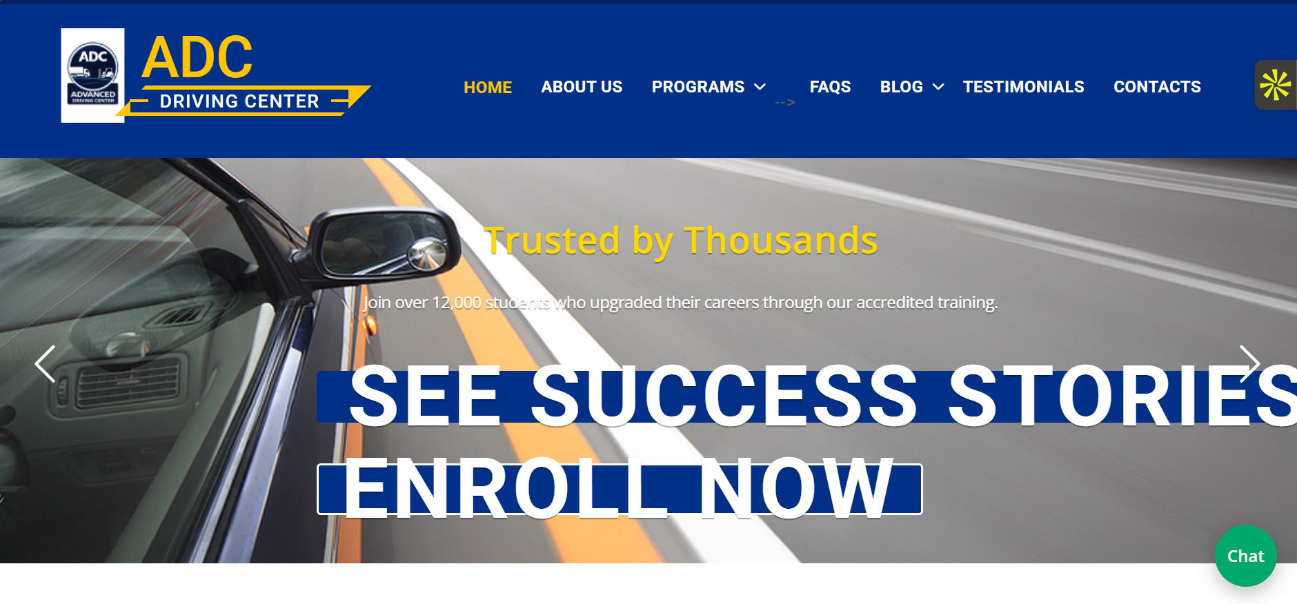 Advanced Driving Centre — training school website